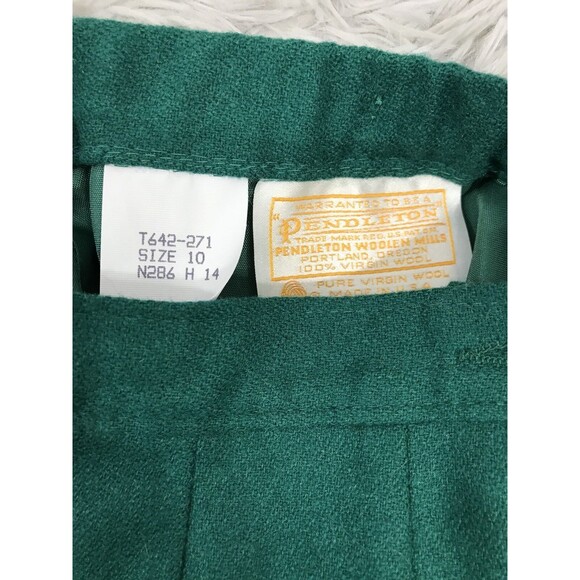 PENDLETON Long Green Wool Skirt Lined Women's Size 10 - Picture 2 of 5